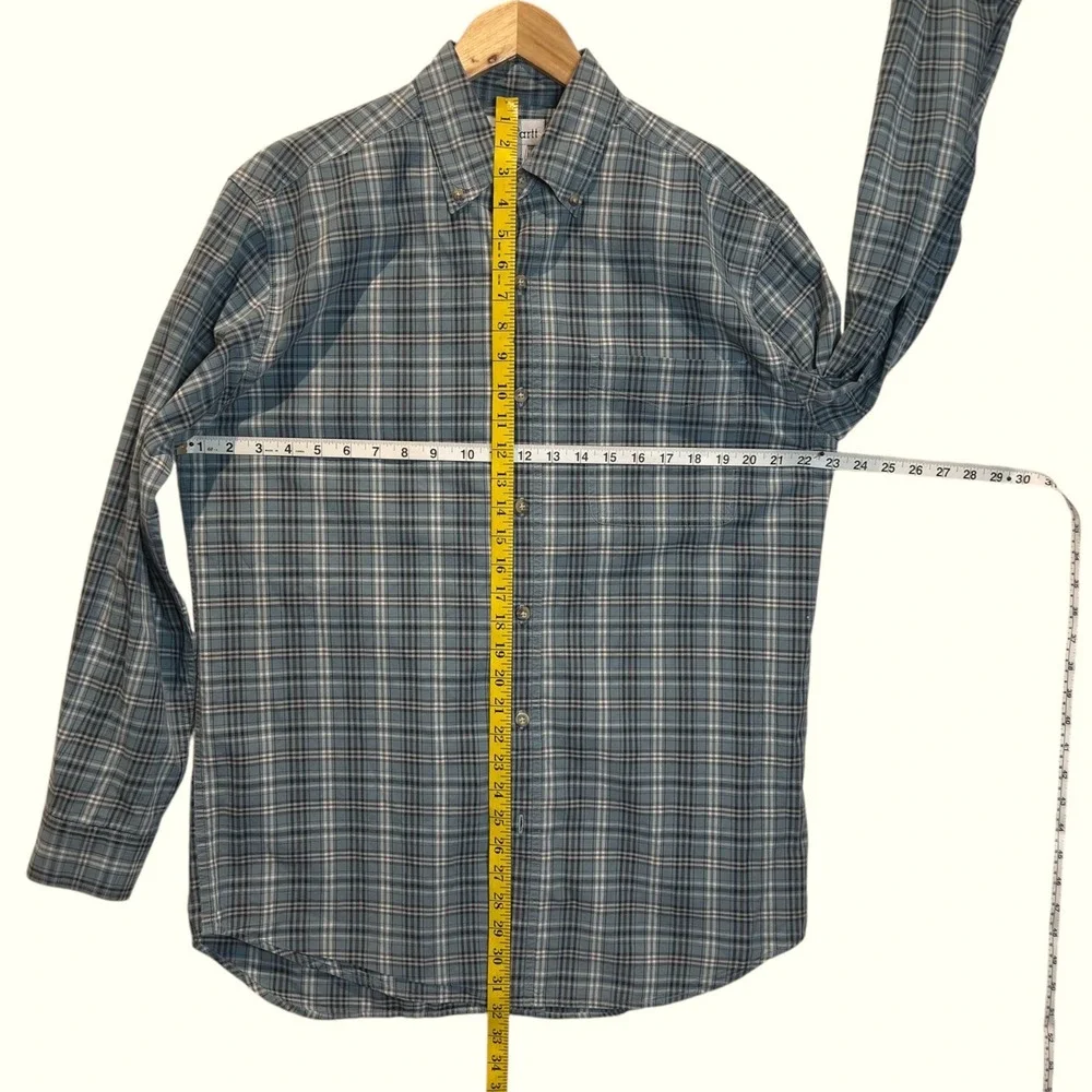Carhartt‎ Plaid Button Down Long Sleeve 100% Cotton Pocket Casual Shirt Mens Med